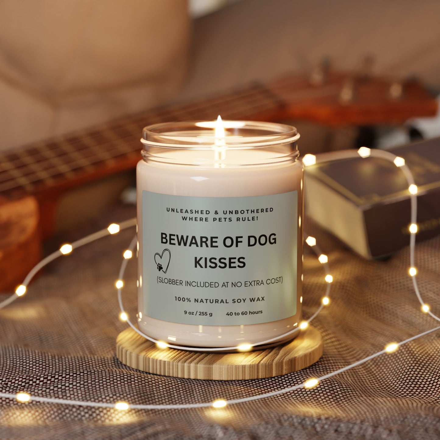 Dog Lover Gift, Funny Candle, Beware of Dog Kisses, Slobber Included, Pet Owner Gift, Animal Lover  Soy Candle