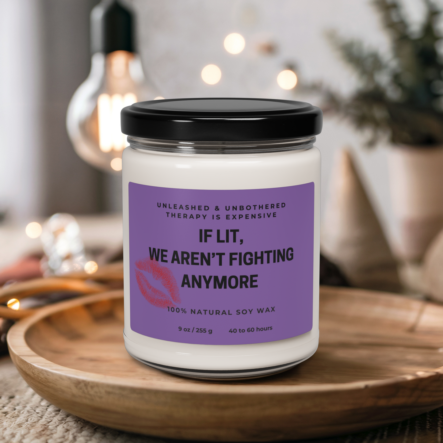 Soy Candle, Funny Couple Message Candle, Relationship Candle, 9oz, Scented Candle, If Lit We Aren't Fighting Anymore, Gift for Couples, Home